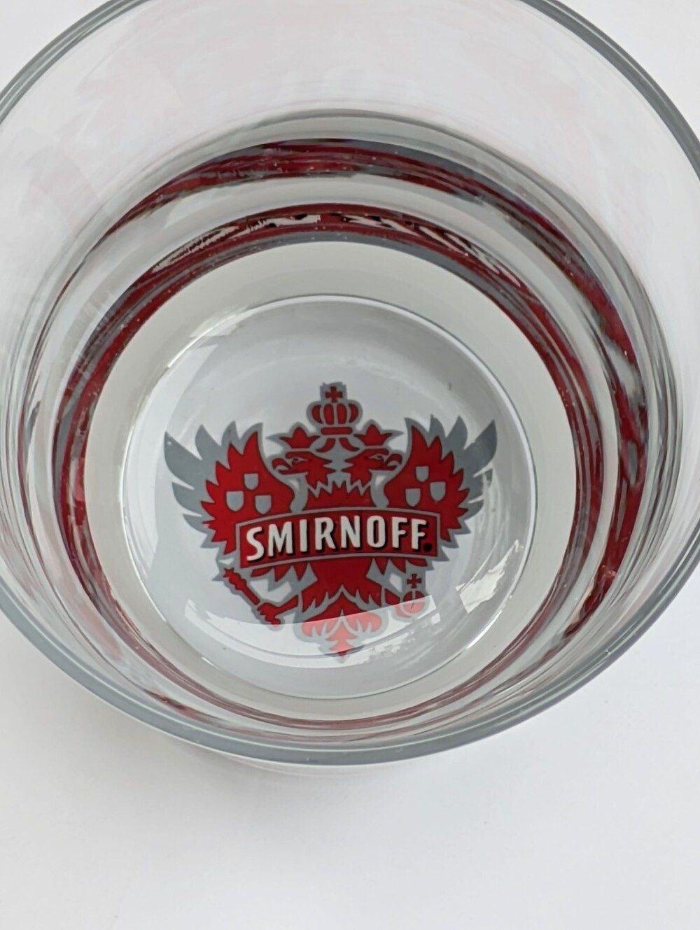 Smirnoff Vodka Rocks Glass Heavy Base Red Eagle Logo Branded Barware Glassware